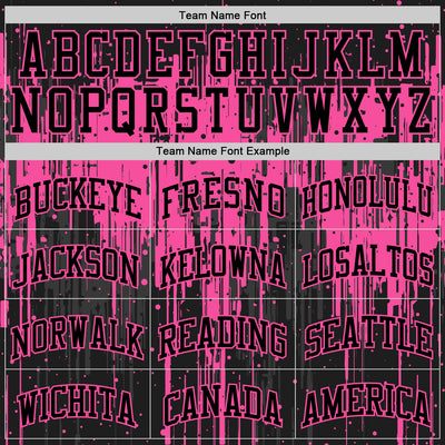 Custom Black Pink Dripping Splatter Art Round Neck Sublimation Basketball Suit Jersey