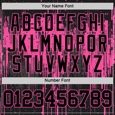 Custom Black Pink Dripping Splatter Art Round Neck Sublimation Basketball Suit Jersey