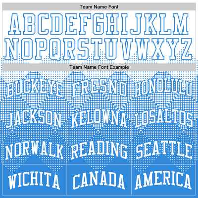 Custom White Powder Blue Gradient Square Shapes Round Neck Sublimation Basketball Suit Jersey