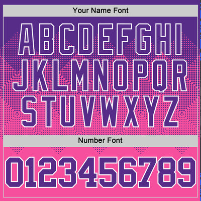 Custom Purple Pink-White Gradient Square Shapes Round Neck Sublimation Basketball Suit Jersey