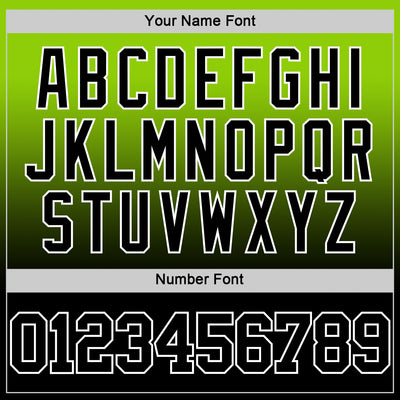 Custom Neon Green Black-White Fade Fashion Round Neck Sublimation Basketball Suit Jersey