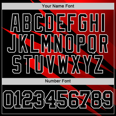 Custom Black Red-White Line Round Neck Sublimation Basketball Suit Jersey