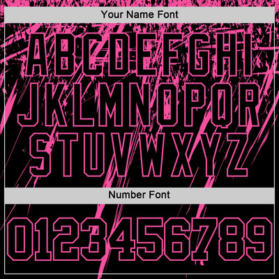 Custom Black Pink Splash Round Neck Sublimation Basketball Suit Jersey