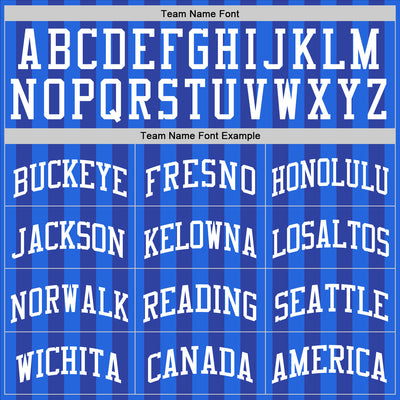 Custom Royal White Line Round Neck Sublimation Basketball Suit Jersey