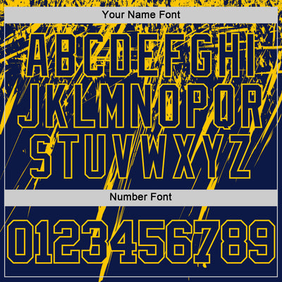 Custom Navy Yellow Splash Round Neck Sublimation Basketball Suit Jersey