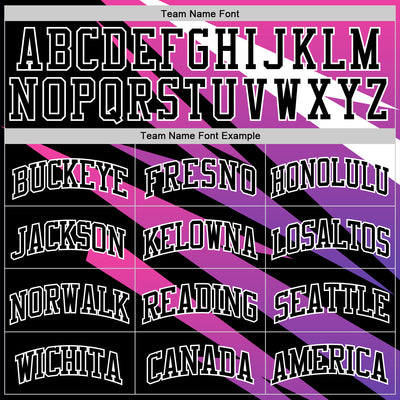 Custom Pink Black-White Line Round Neck Sublimation Basketball Suit Jersey