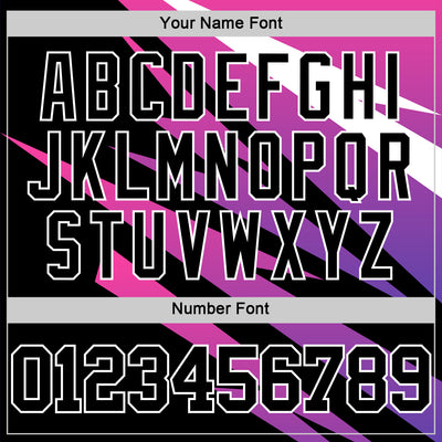 Custom Pink Black-White Line Round Neck Sublimation Basketball Suit Jersey