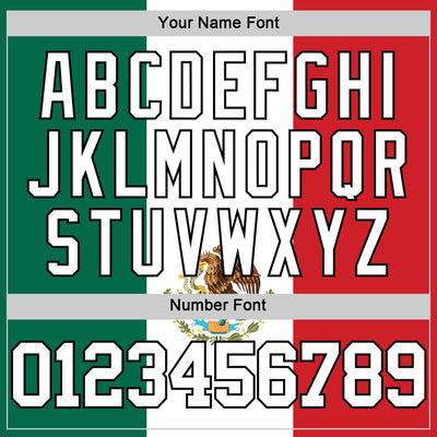 Custom Kelly Green White Red-Black Mexican Flag Round Neck Sublimation Basketball Suit Jersey