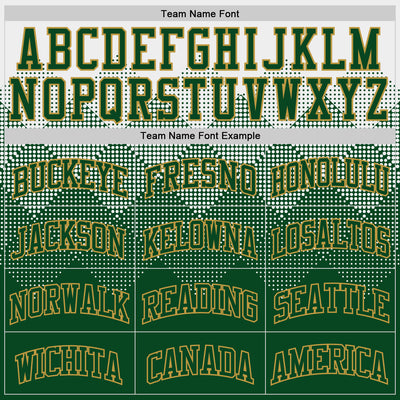 Custom White Green-Old Gold Gradient Square Shapes Round Neck Sublimation Basketball Suit Jersey