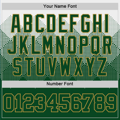 Custom White Green-Old Gold Gradient Square Shapes Round Neck Sublimation Basketball Suit Jersey