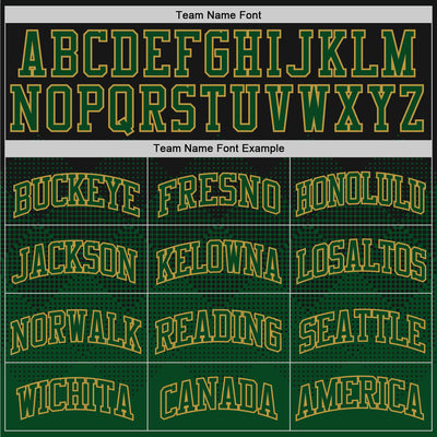 Custom Black Green-Old Gold Fade Fashion Round Neck Sublimation Basketball Suit Jersey