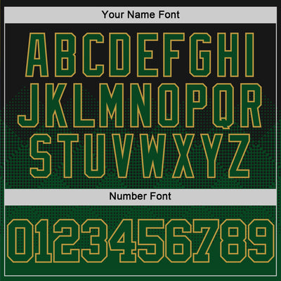 Custom Black Green-Old Gold Fade Fashion Round Neck Sublimation Basketball Suit Jersey