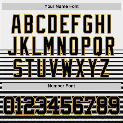 Custom White Black-Old Gold Pinstripe Fade Fashion Round Neck Sublimation Basketball Suit Jersey