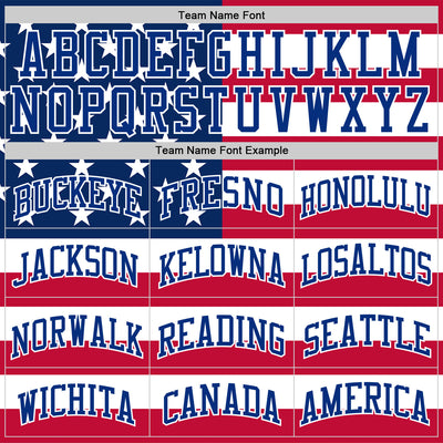 Custom Red Royal-White American Flag Round Neck Sublimation Basketball Suit Jersey