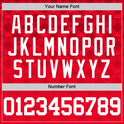 Custom Red White Geometric Shape Round Neck Sublimation Basketball Suit Jersey