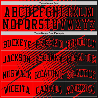 Custom Red Black Line Round Neck Sublimation Basketball Suit Jersey