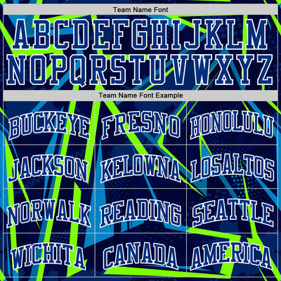 Custom Royal Neon Green-White Geometric Shape Round Neck Sublimation Basketball Suit Jersey