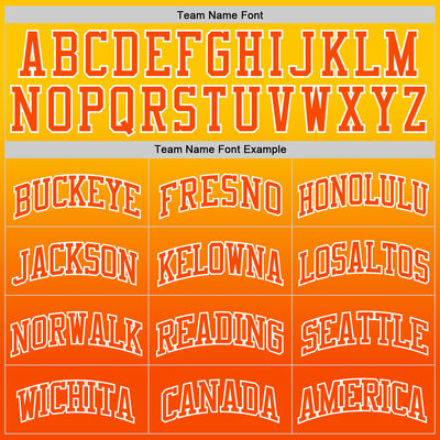 Custom Yellow Orange-White Fade Fashion Round Neck Sublimation Basketball Suit Jersey