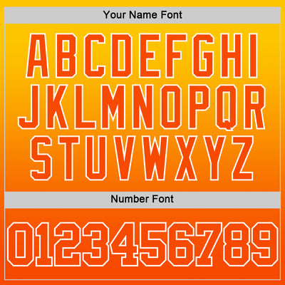 Custom Yellow Orange-White Fade Fashion Round Neck Sublimation Basketball Suit Jersey