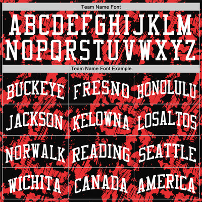 Custom Black White-Red Splash Round Neck Sublimation Basketball Suit Jersey