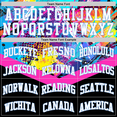 Custom Black White Pink-Light Blue Splash Round Neck Sublimation Basketball Suit Jersey