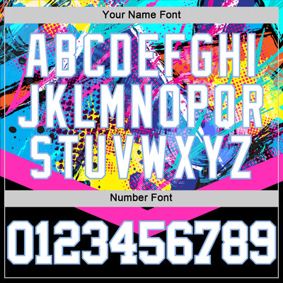 Custom Black White Pink-Light Blue Splash Round Neck Sublimation Basketball Suit Jersey