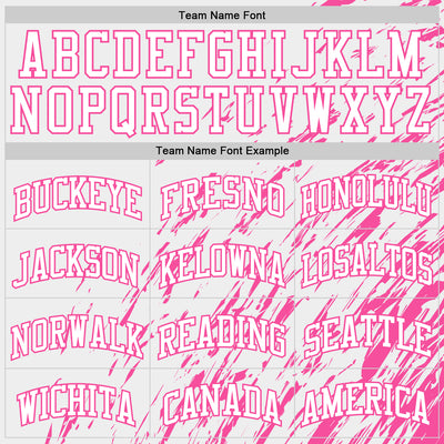 Custom White Pink Splash Round Neck Sublimation Basketball Suit Jersey
