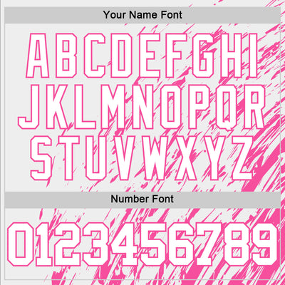 Custom White Pink Splash Round Neck Sublimation Basketball Suit Jersey