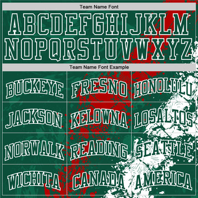 Custom Green Red-White Splash Round Neck Sublimation Basketball Suit Jersey