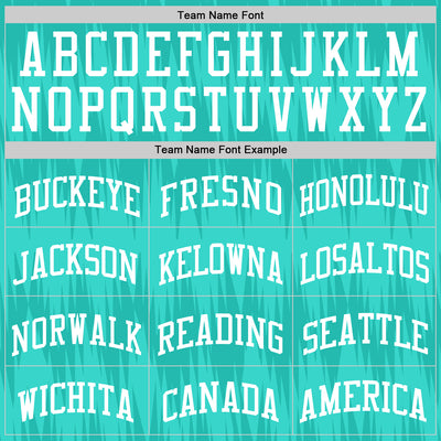 Custom Aqua White Wave Round Neck Sublimation Basketball Suit Jersey