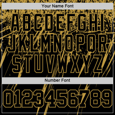 Custom Black Old Gold Splash Round Neck Sublimation Basketball Suit Jersey