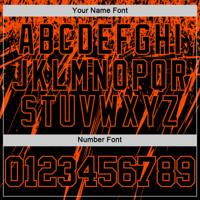 Custom Black Orange Splash Round Neck Sublimation Basketball Suit Jersey