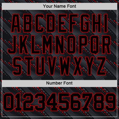 Custom Black Red Slant Lines Round Neck Sublimation Basketball Suit Jersey