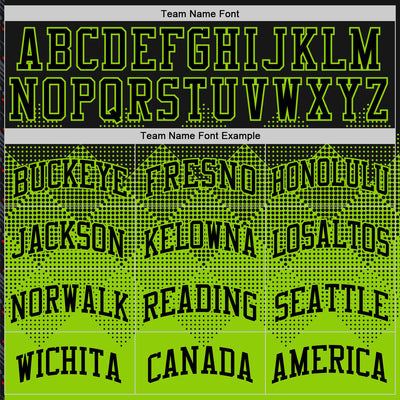 Custom Black Neon Green Gradient Square Shapes Round Neck Sublimation Basketball Suit Jersey