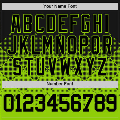 Custom Black Neon Green Gradient Square Shapes Round Neck Sublimation Basketball Suit Jersey