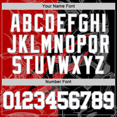 Custom Graffiti Pattern White Black Red-Gray Scratch Round Neck Sublimation Basketball Suit Jersey