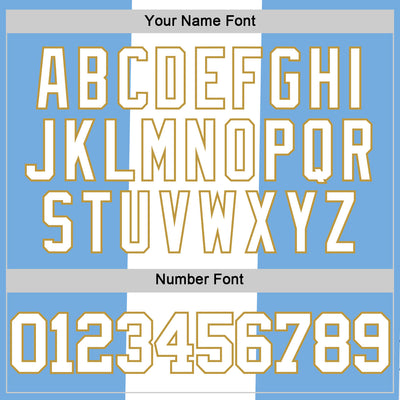 Custom Light Blue White-Old Gold Argentinian Flag Round Neck Sublimation Basketball Suit Jersey