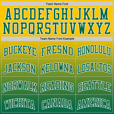 Custom Yellow Kelly Green-White Fade Fashion Round Neck Sublimation Basketball Suit Jersey