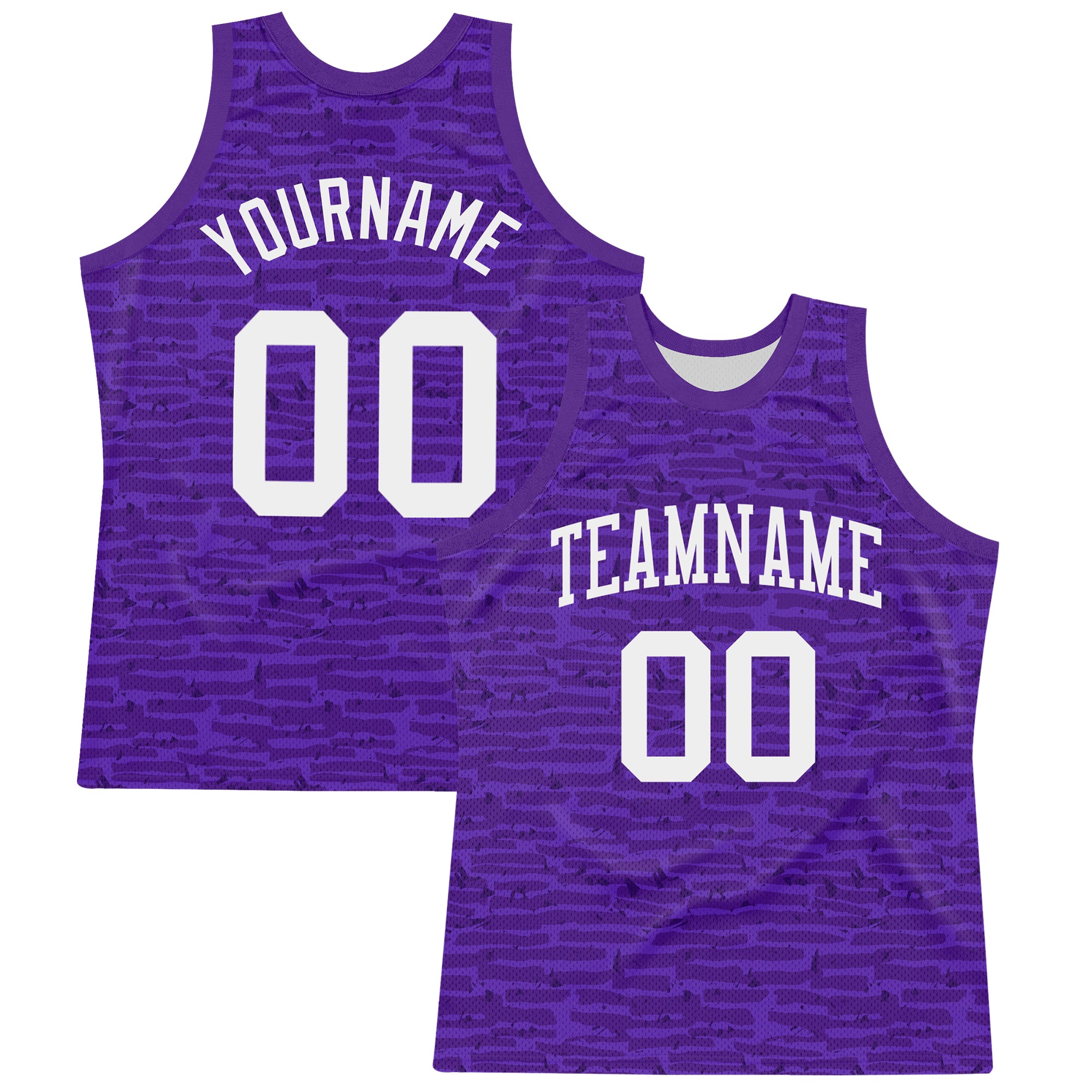 Custom Purple White Fragment Art Round Neck Sublimation Basketball Suit Jersey