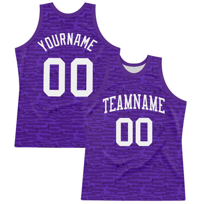 Custom Purple White Fragment Art Round Neck Sublimation Basketball Suit Jersey