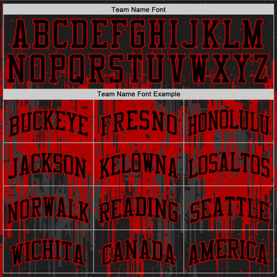 Custom Black Red Dripping Splatter Art Round Neck Sublimation Basketball Suit Jersey