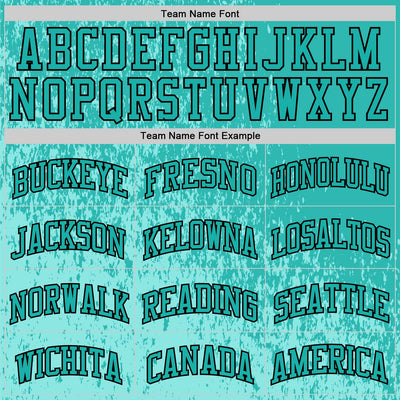 Custom Aqua Black Fragment Art Round Neck Sublimation Basketball Suit Jersey