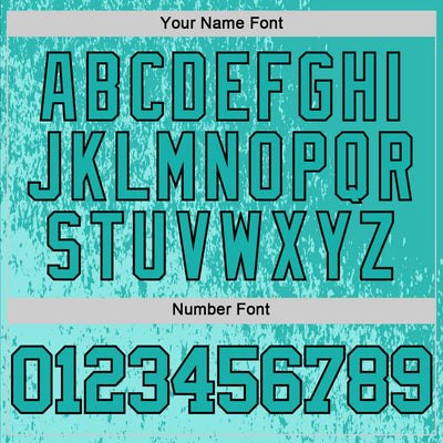 Custom Aqua Black Fragment Art Round Neck Sublimation Basketball Suit Jersey