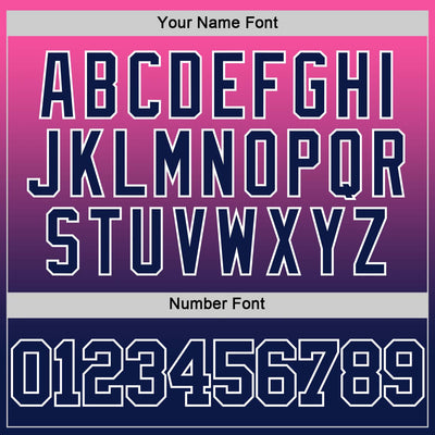 Custom Pink Navy-White Fade Fashion Round Neck Sublimation Basketball Suit Jersey