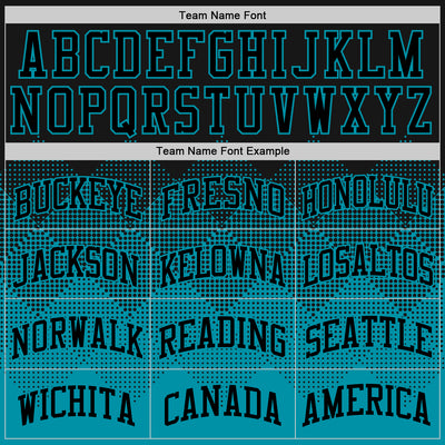 Custom Black Teal Gradient Square Shapes Round Neck Sublimation Basketball Suit Jersey