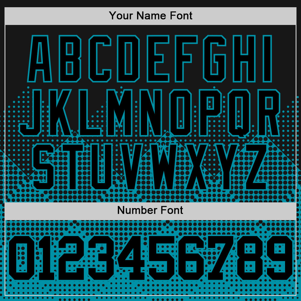 Custom Black Teal Gradient Square Shapes Round Neck Sublimation Basketball Suit Jersey