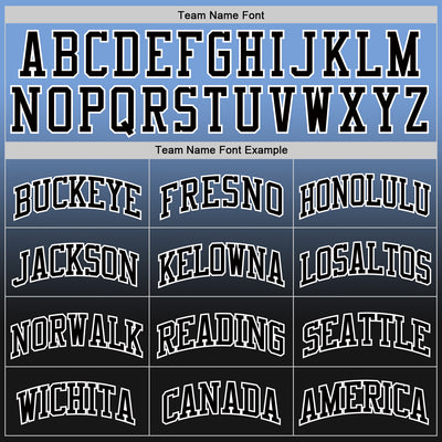 Custom Powder Blue Black-White Fade Fashion Round Neck Sublimation Basketball Suit Jersey