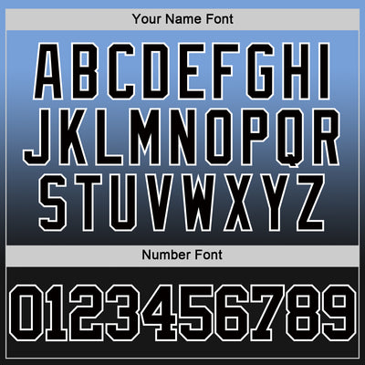 Custom Powder Blue Black-White Fade Fashion Round Neck Sublimation Basketball Suit Jersey