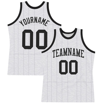 Custom Gray Black-White Line Round Neck Sublimation Basketball Suit Jersey