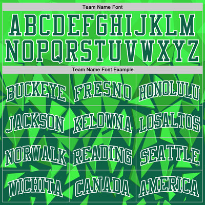 Custom Green Grass Green-White Geometric Shape Round Neck Sublimation Basketball Suit Jersey